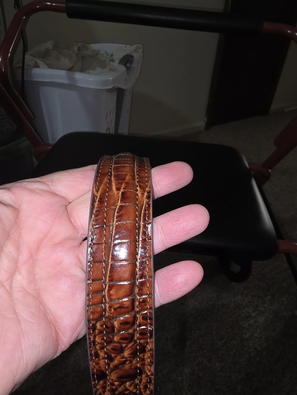 Brahmin Pecan  Croc-Embossed Shoulder Bag  Like new Condition no Call Outs